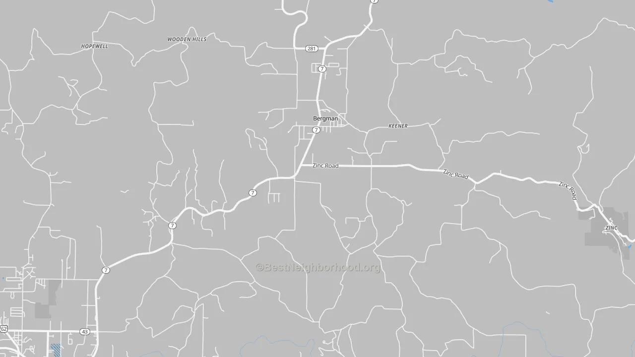 Transit Grade map of Bergman, AR