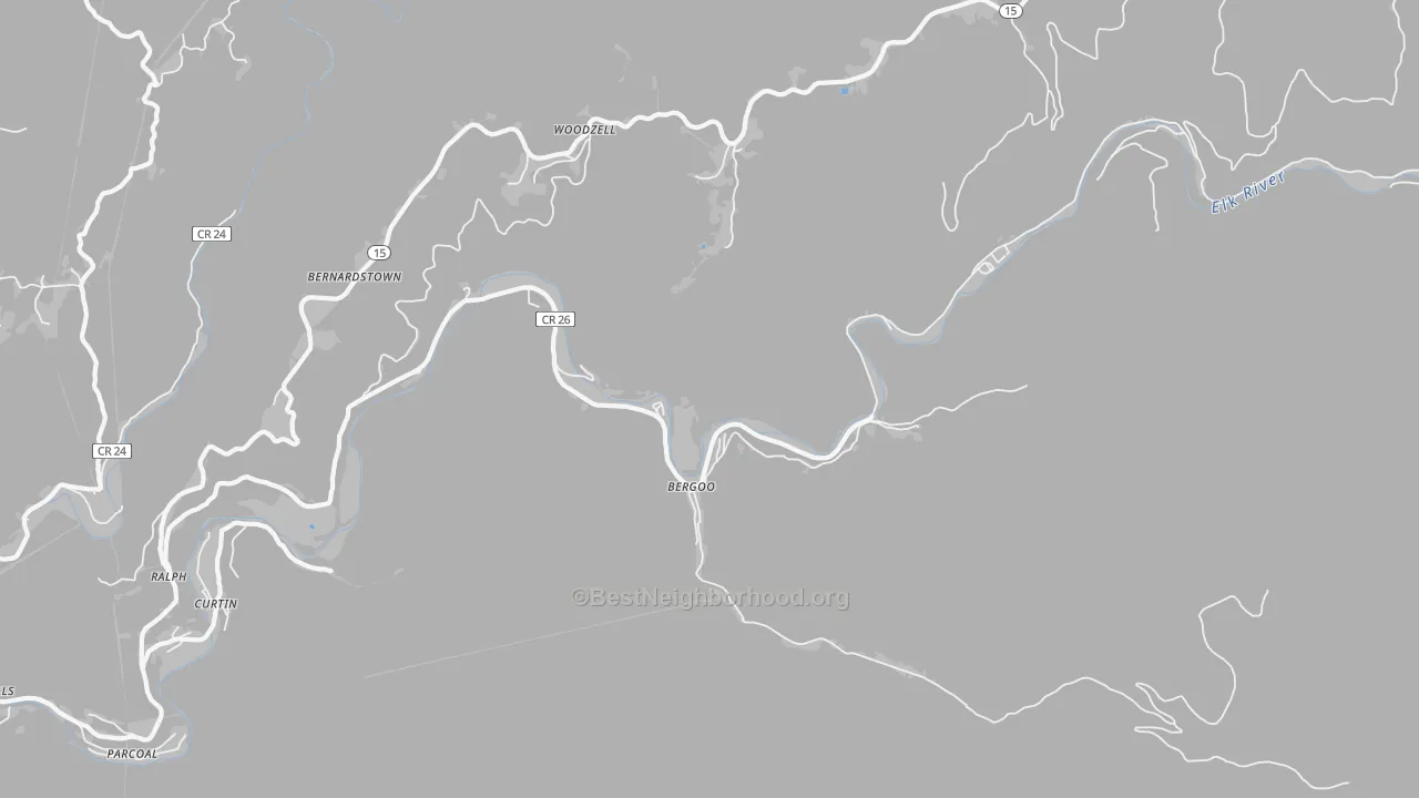 Transit Grade map of Bergoo, WV