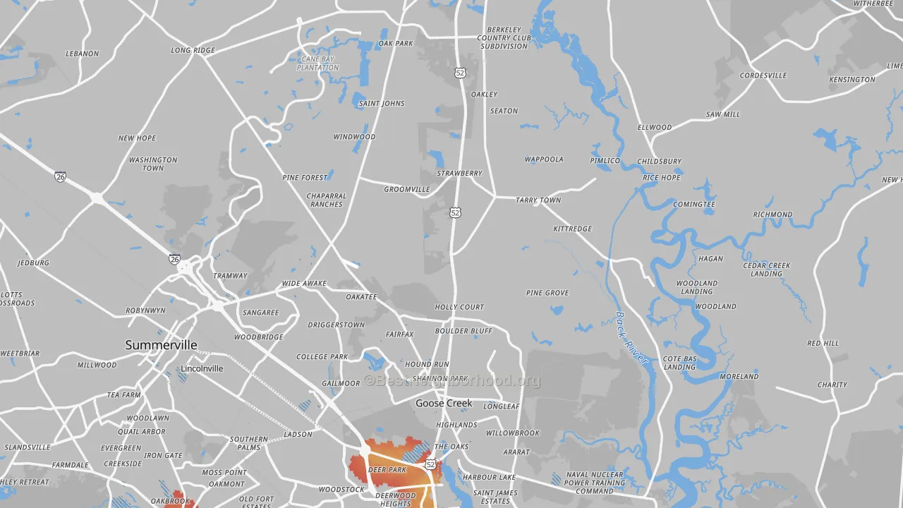 Transit Grade map of Berkeley County, SC