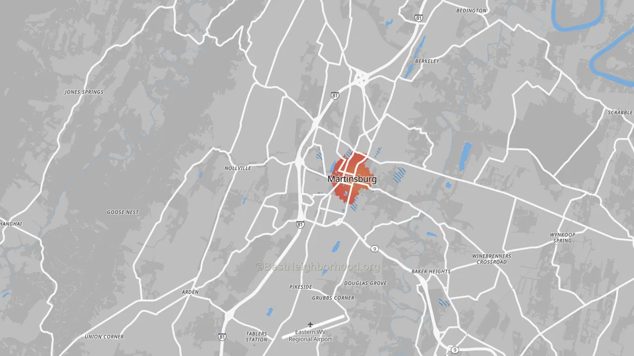 Transit Grade map of Berkeley County, WV
