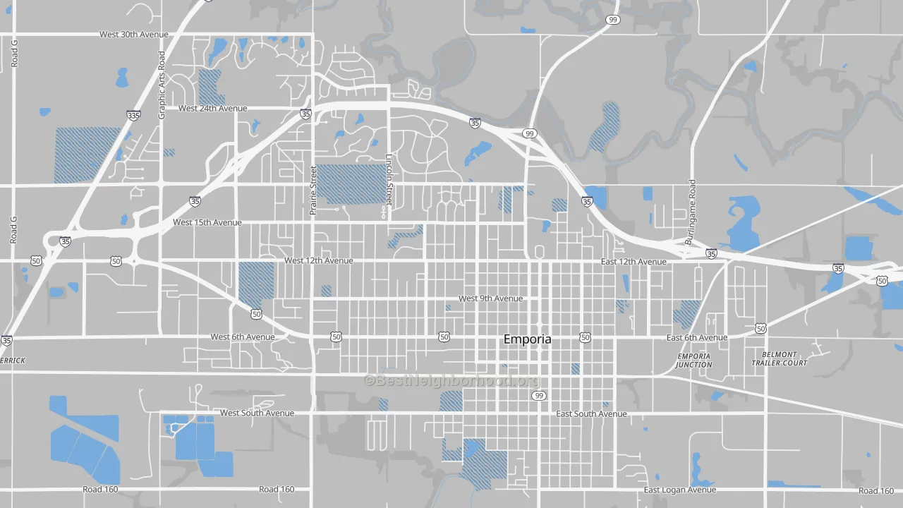 Transit Grade map of Berkeley Hills, Emporia, KS