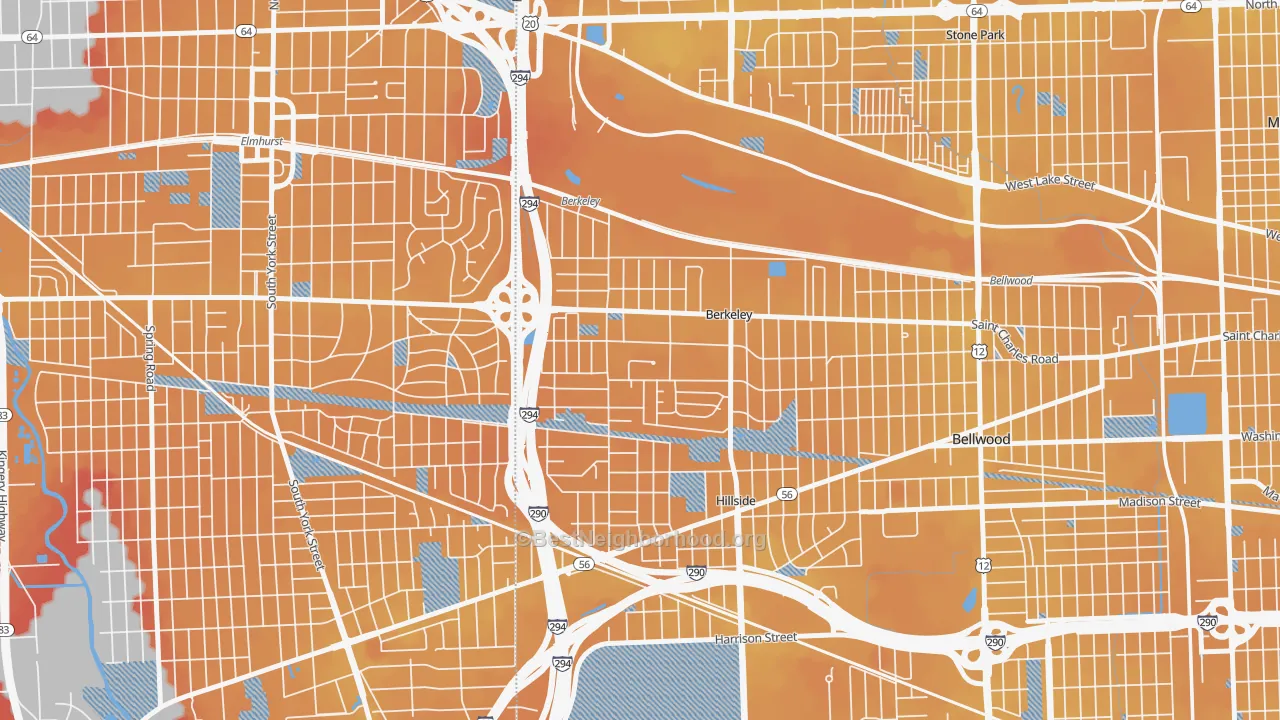Transit Grade map of Berkeley, IL