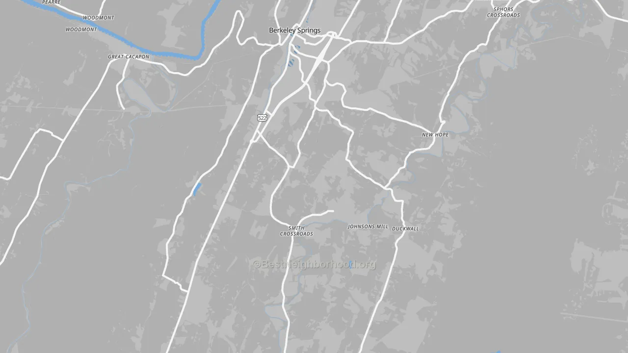 Transit Grade map of Berkeley Springs, WV