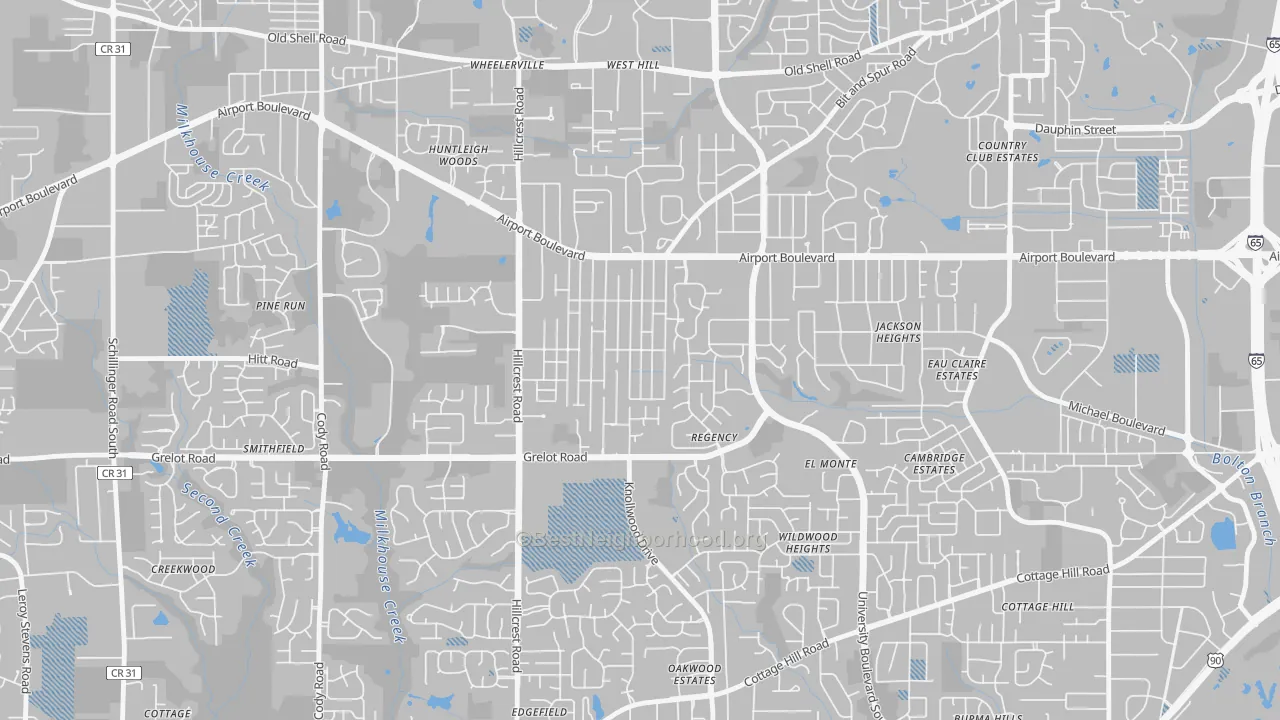 Transit Grade map of Berkleigh, Mobile, AL