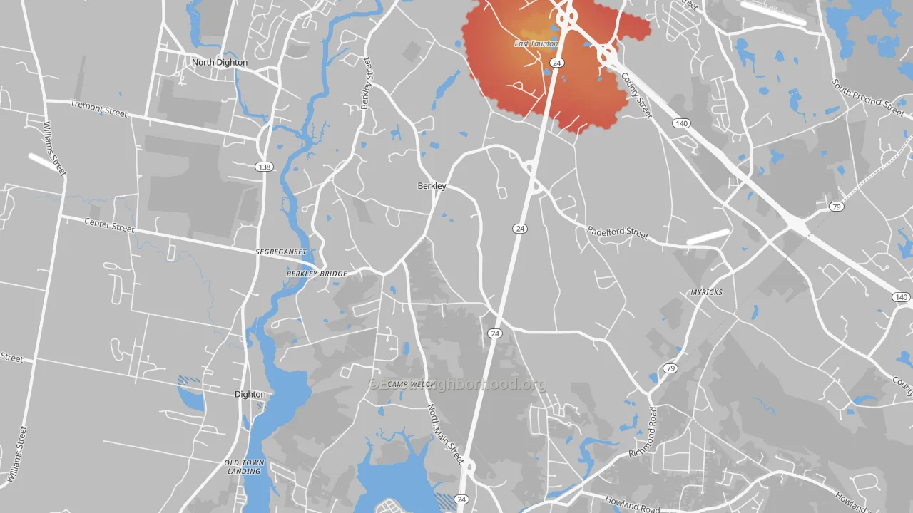 Transit Grade map of Berkley, MA
