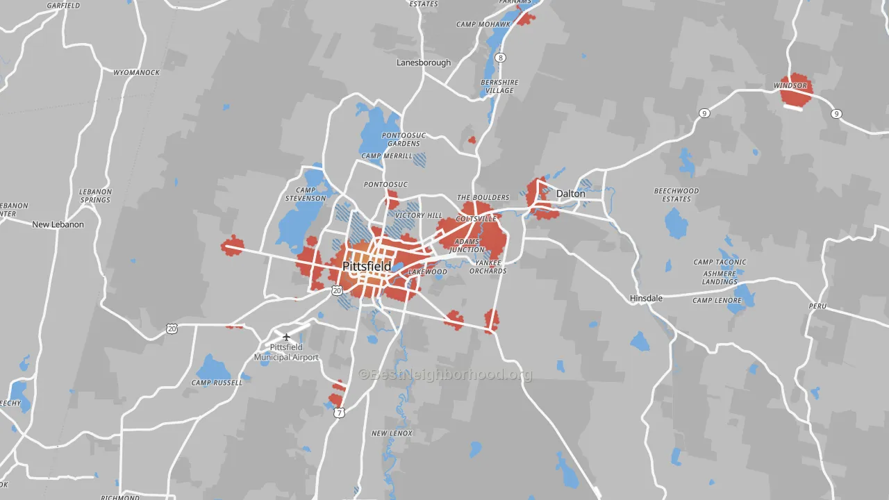 Transit Grade map of Berkshire County, MA
