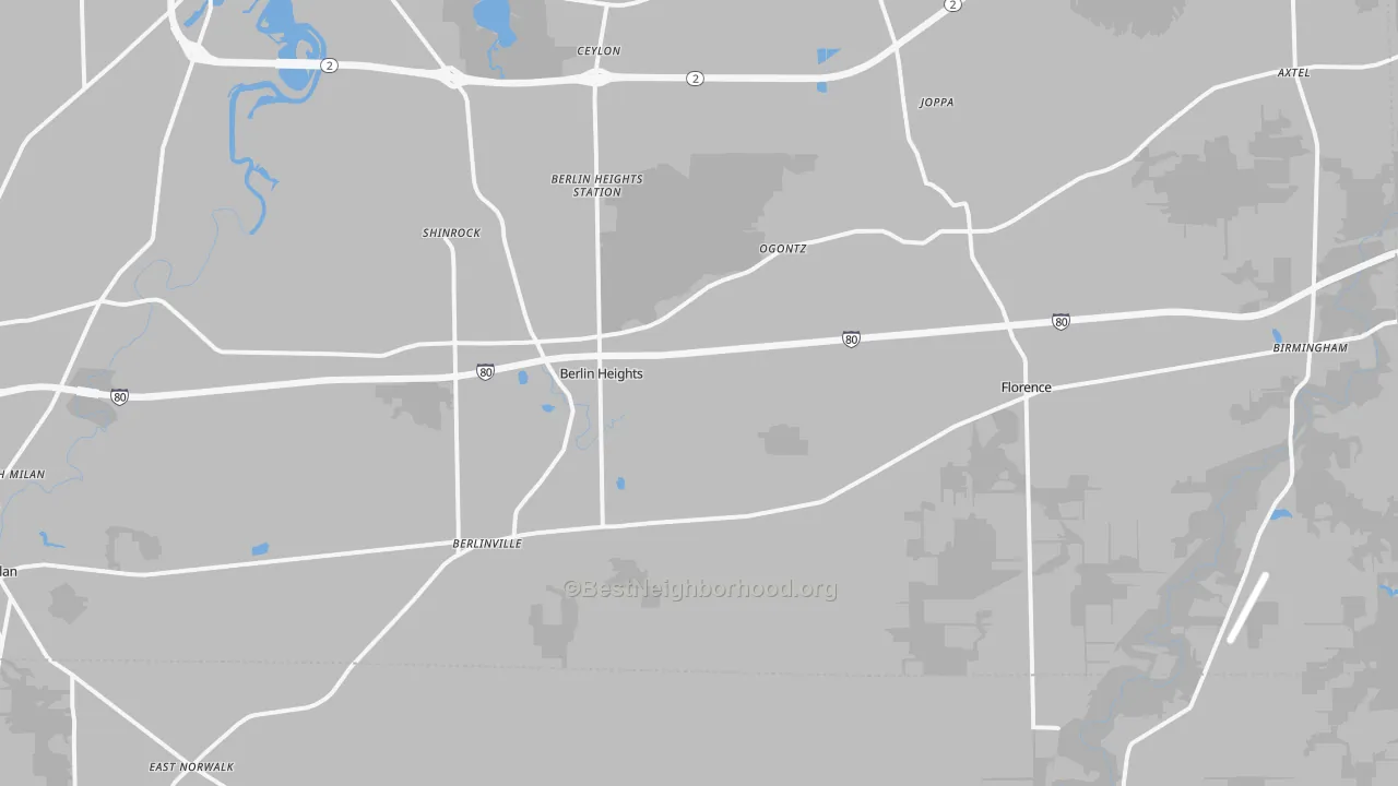 Transit Grade map of Berlin Heights, OH