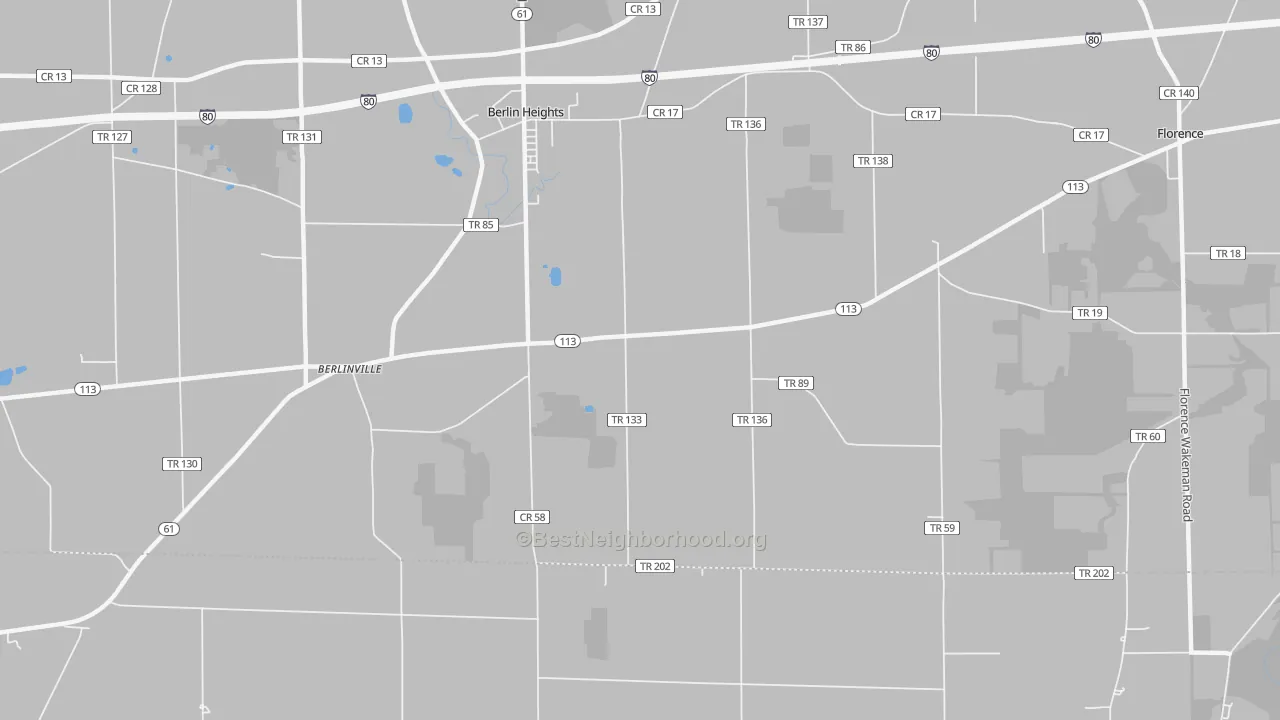 Transit Grade map of Berlinville, OH