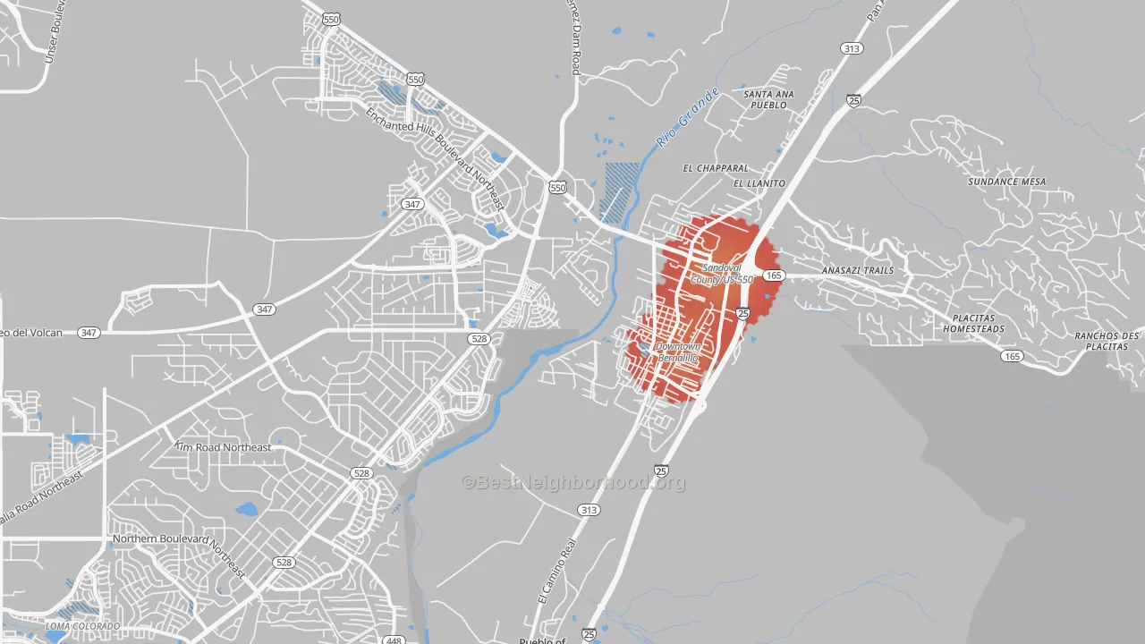 Transit Grade map of Bernalillo, NM