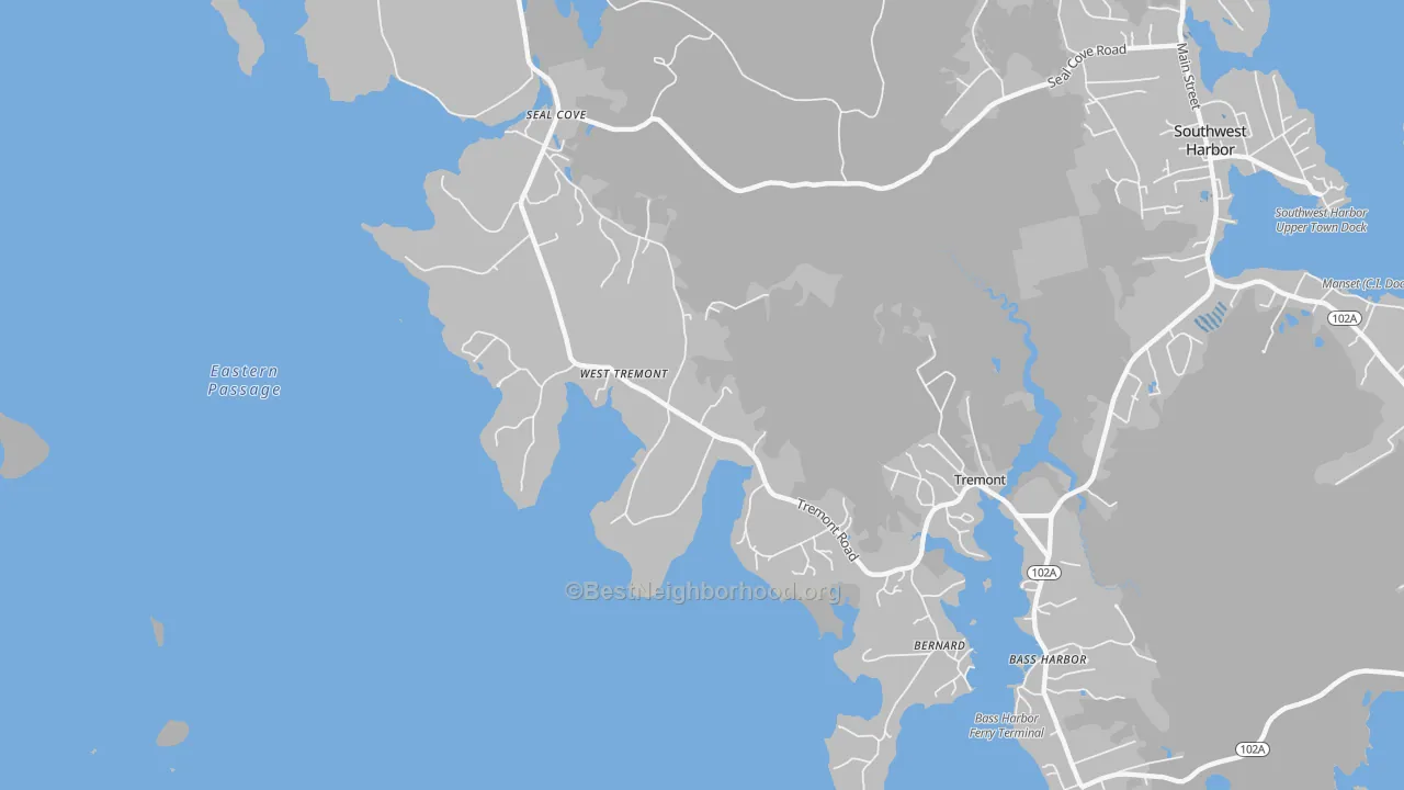Transit Grade map of Bernard, ME