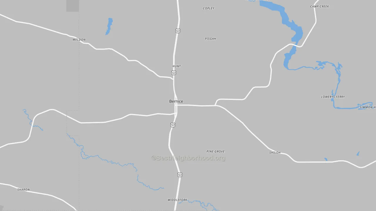 Transit Grade map of Bernice, LA
