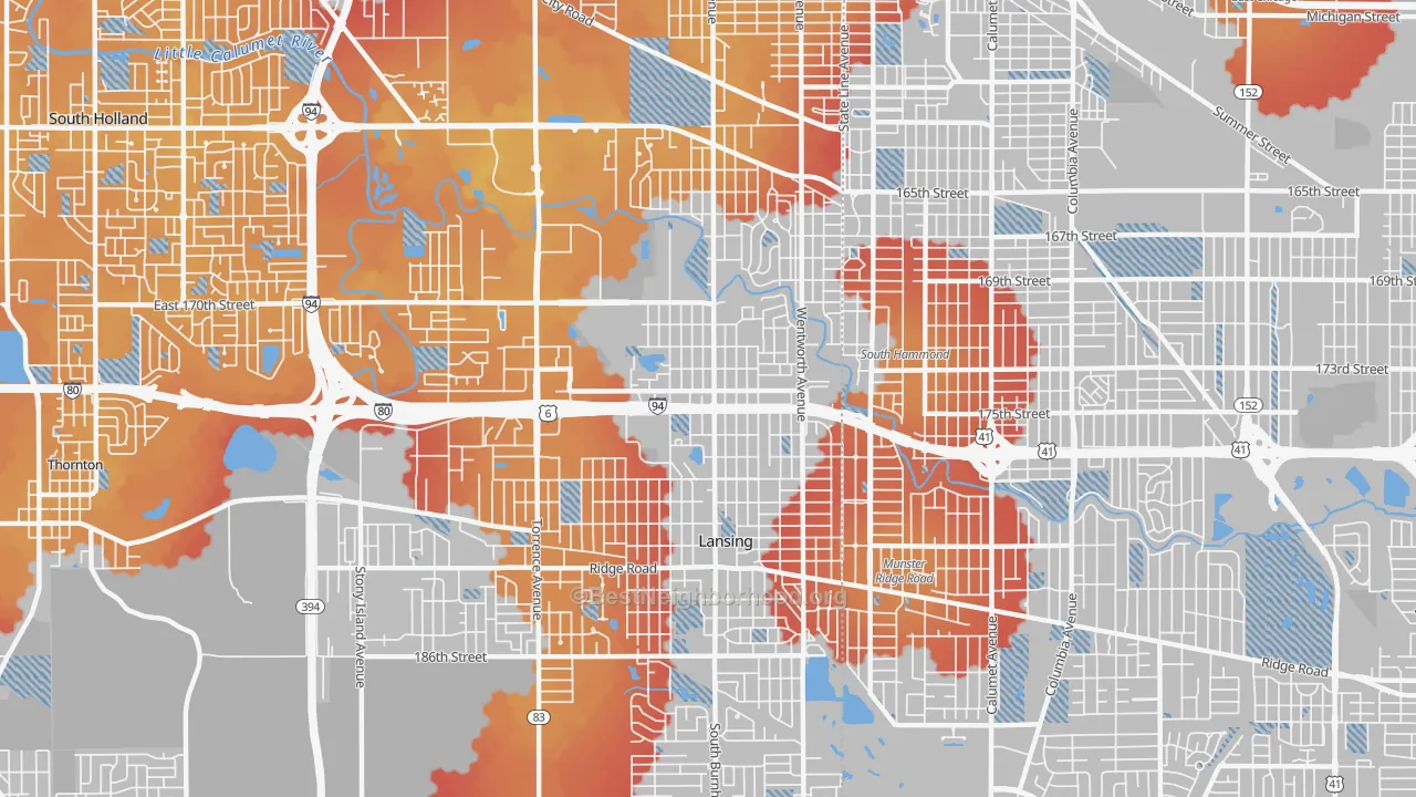 Transit Grade map of Bernice, Lansing, IL