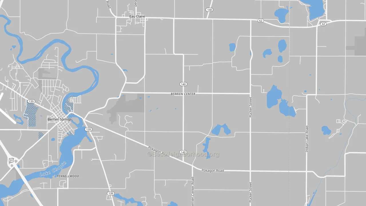 Transit Grade map of Berrien Center, MI