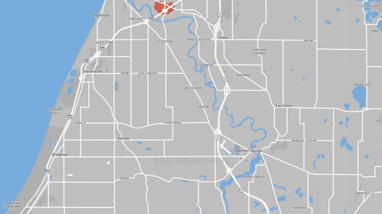 Transit Grade map of Berrien County, MI