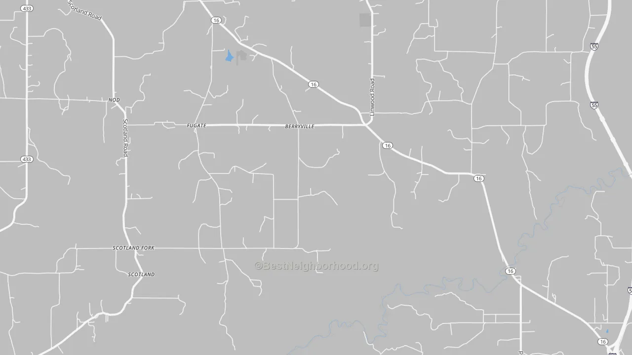 Transit Grade map of Berryville, MS