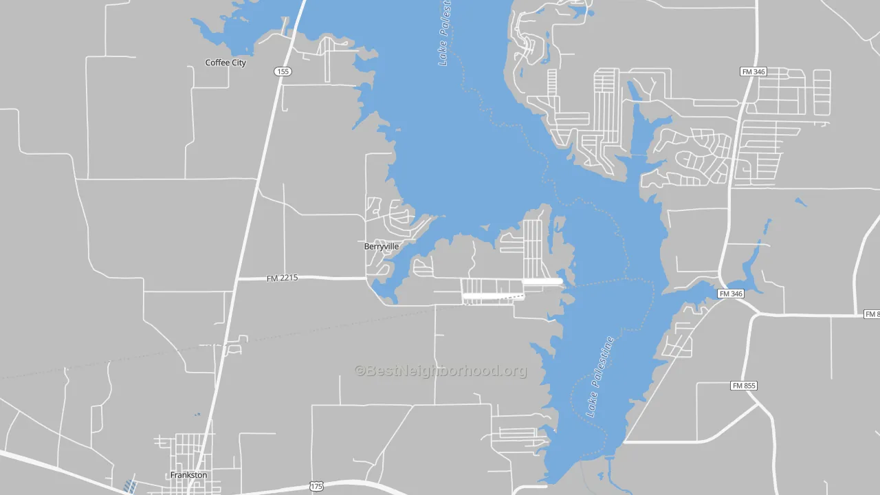 Transit Grade map of Berryville, TX