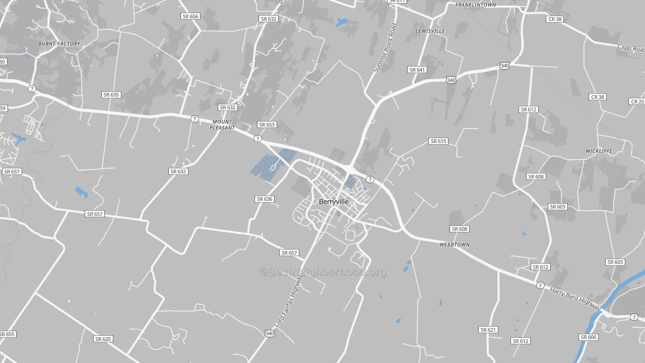 Transit Grade map of Berryville, VA
