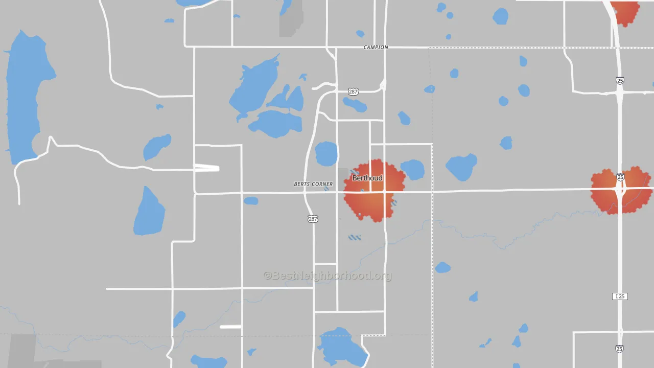 Transit Grade map of Berthoud, CO
