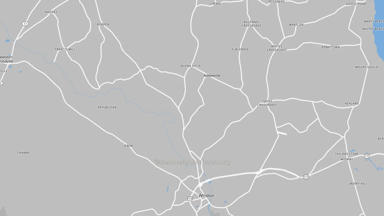 Transit Grade map of Bertie County, NC