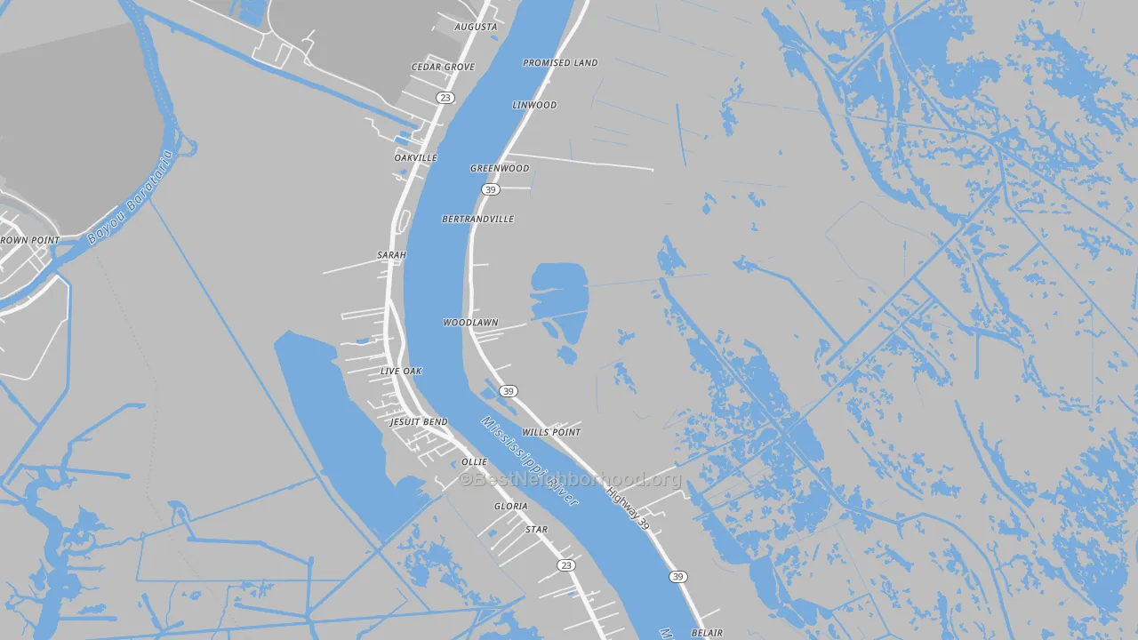 Transit Grade map of Bertrandville, LA