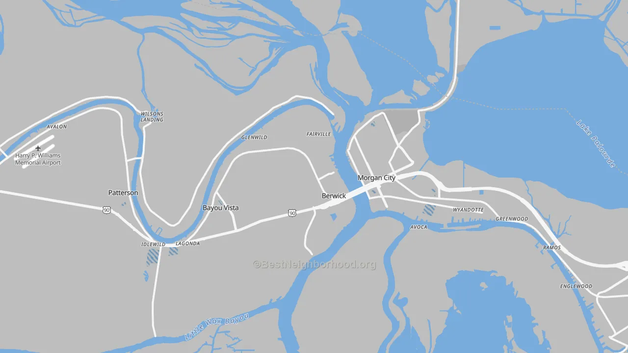 Transit Grade map of Berwick, LA