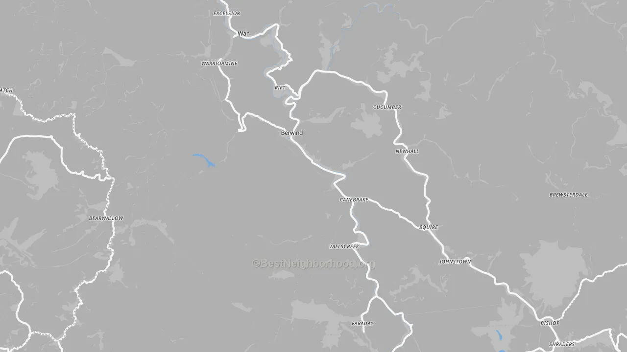 Transit Grade map of Berwind, WV