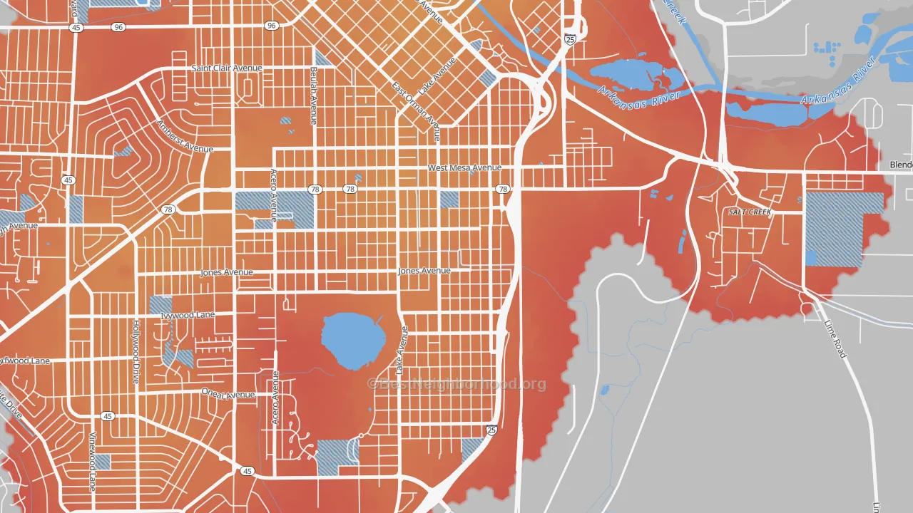 Transit Grade map of Bessemer, Pueblo, CO