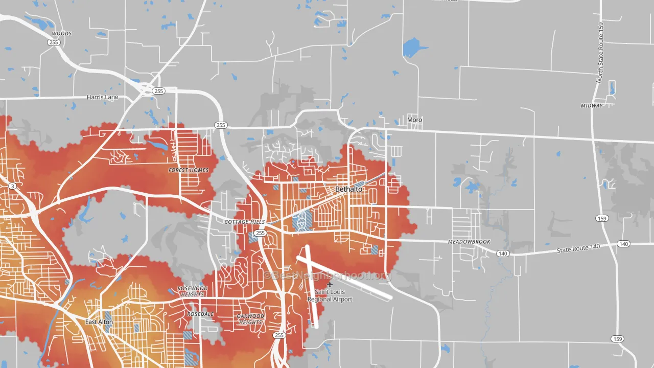 Transit Grade map of Bethalto, IL