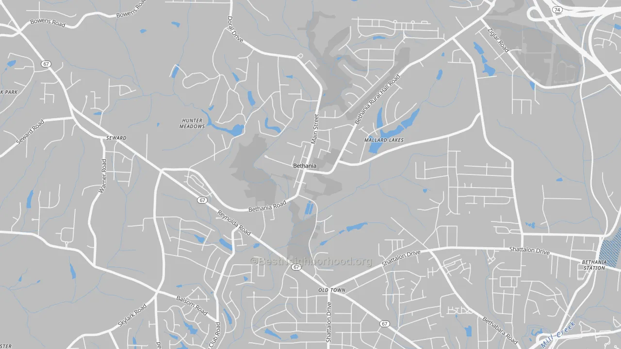Transit Grade map of Bethania, NC