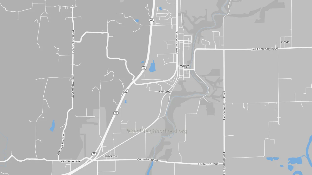 Transit Grade map of Bethany, IN
