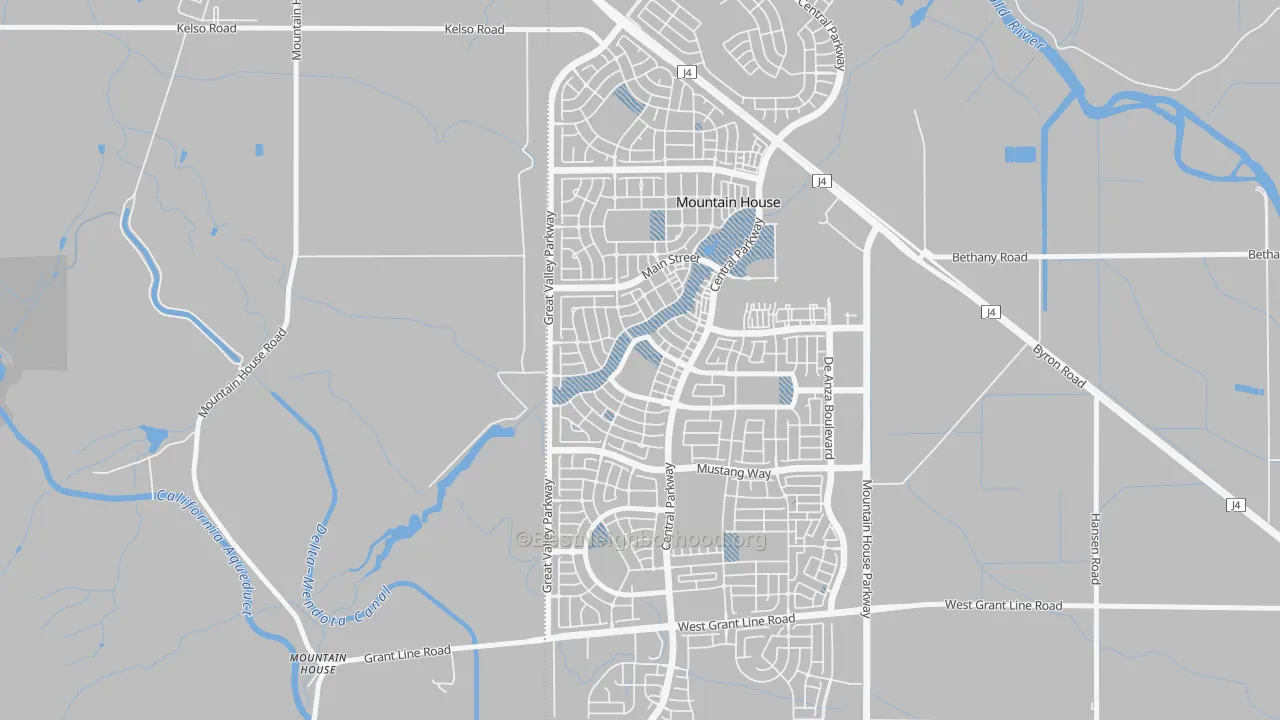 Transit Grade map of Bethany, Mountain House, CA