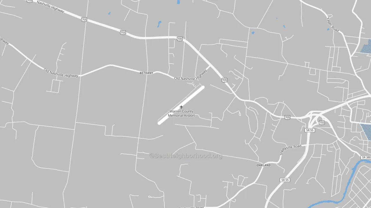 Transit Grade map of Bethany, TN