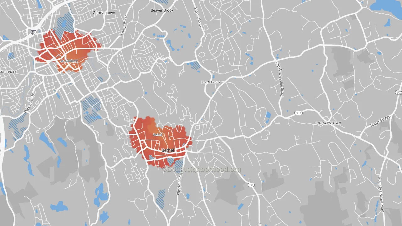 Transit Grade map of Bethel, CT