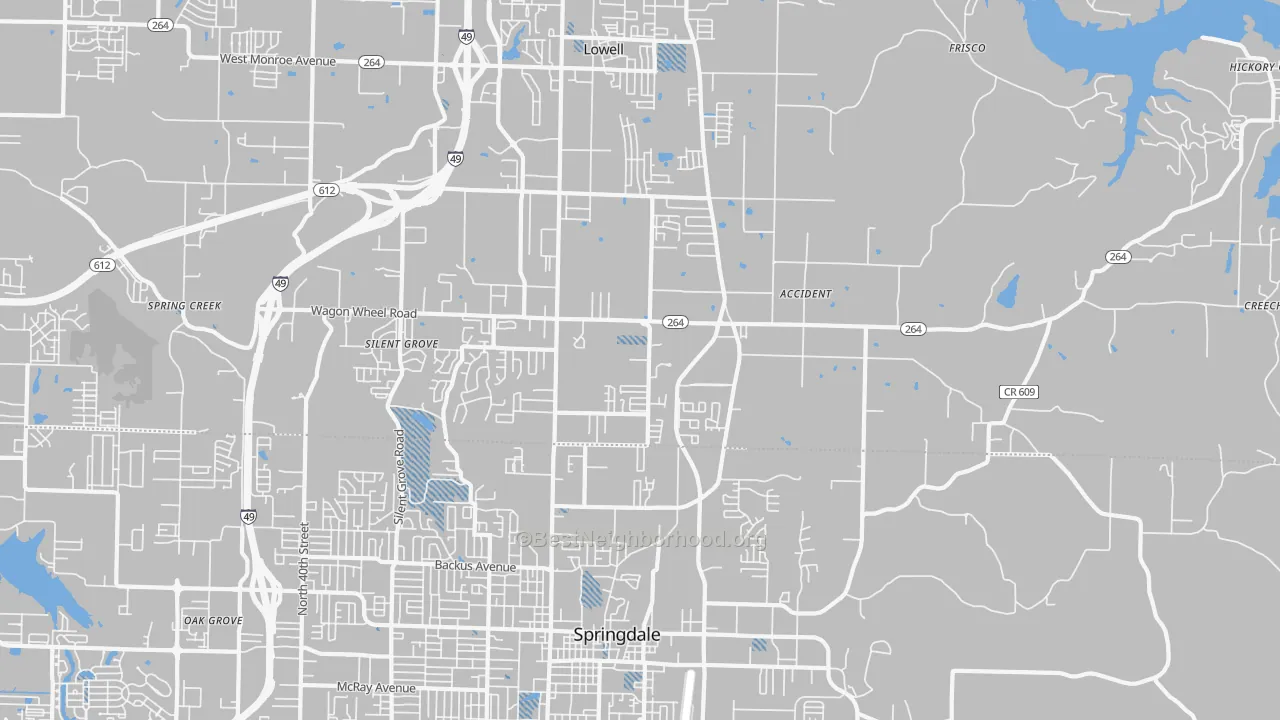 Transit Grade map of Bethel Heights, AR