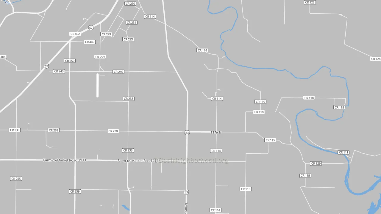 Transit Grade map of Bethel, TX