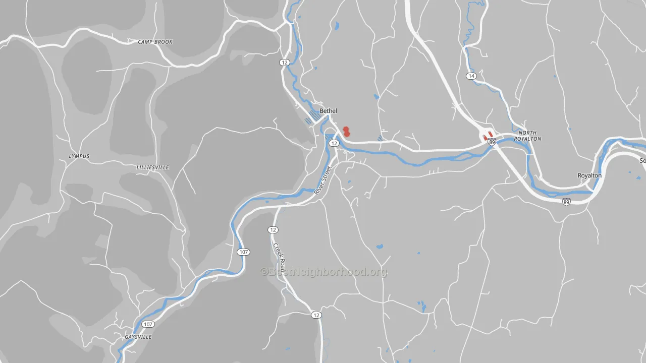 Transit Grade map of Bethel, VT
