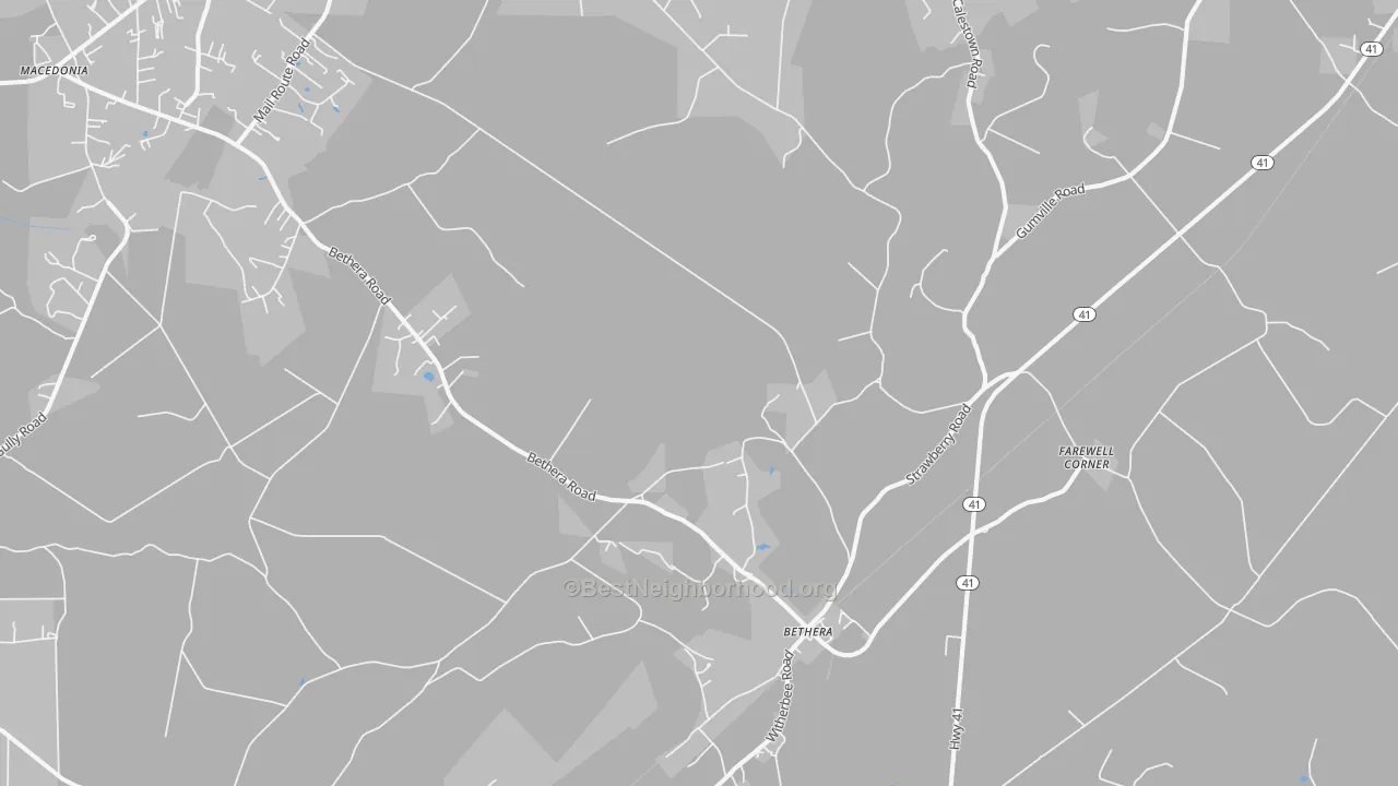 Transit Grade map of Bethera, SC