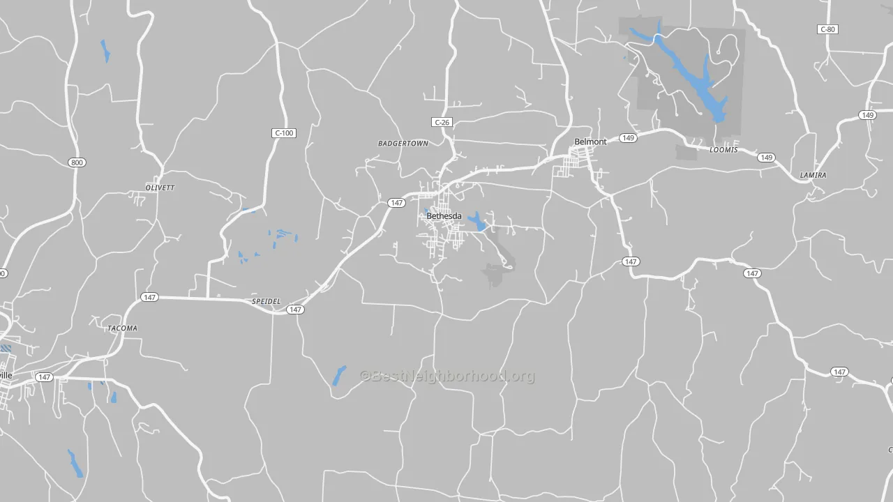 Transit Grade map of Bethesda, OH