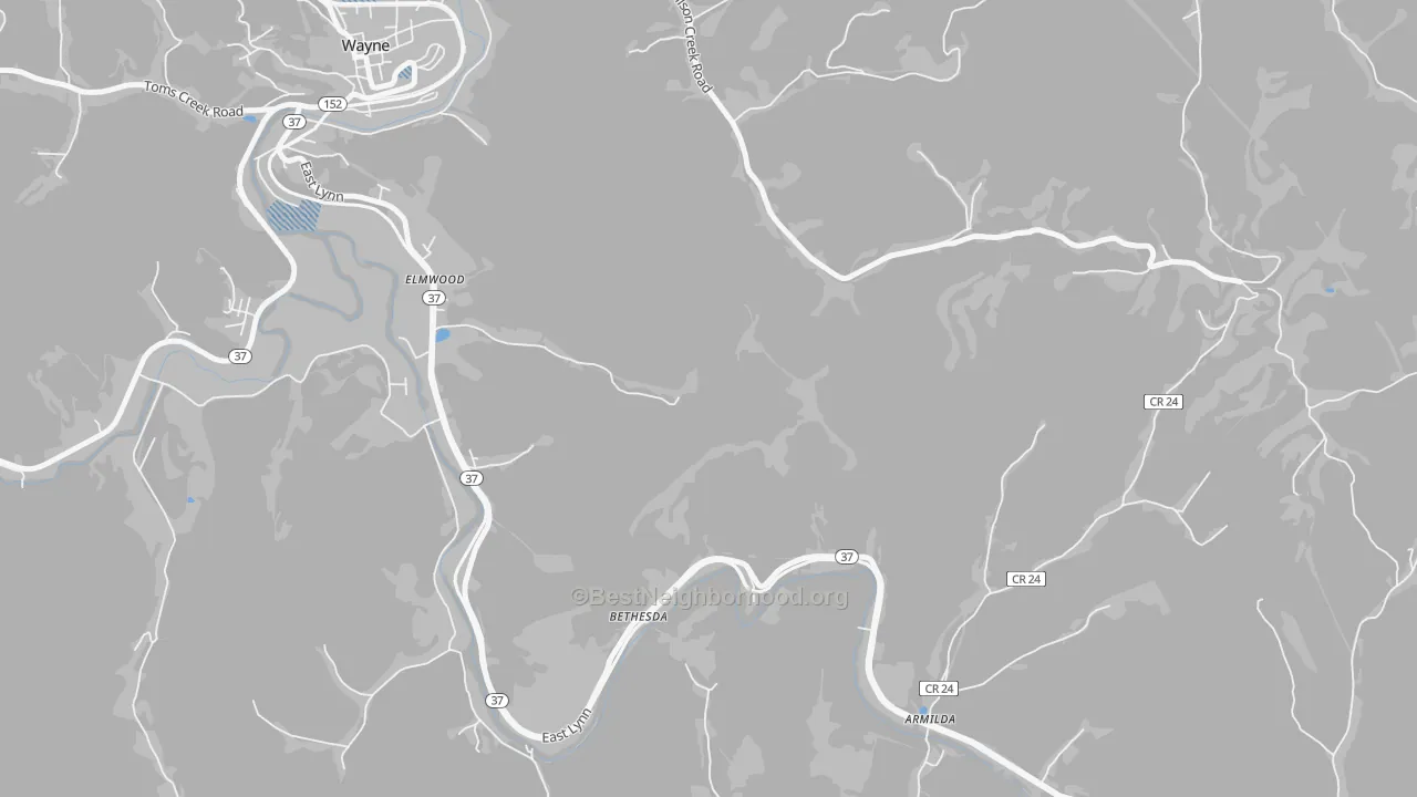 Transit Grade map of Bethesda, WV