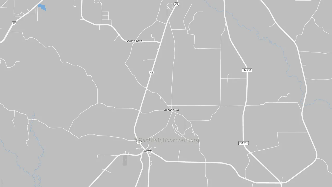 Transit Grade map of Bethsaida, TX