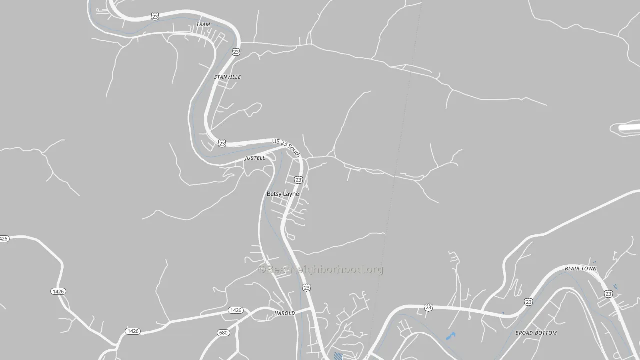 Transit Grade map of Betsy Layne, KY