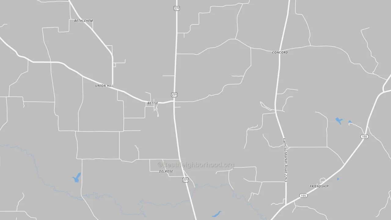 Transit Grade map of Bettie, TX