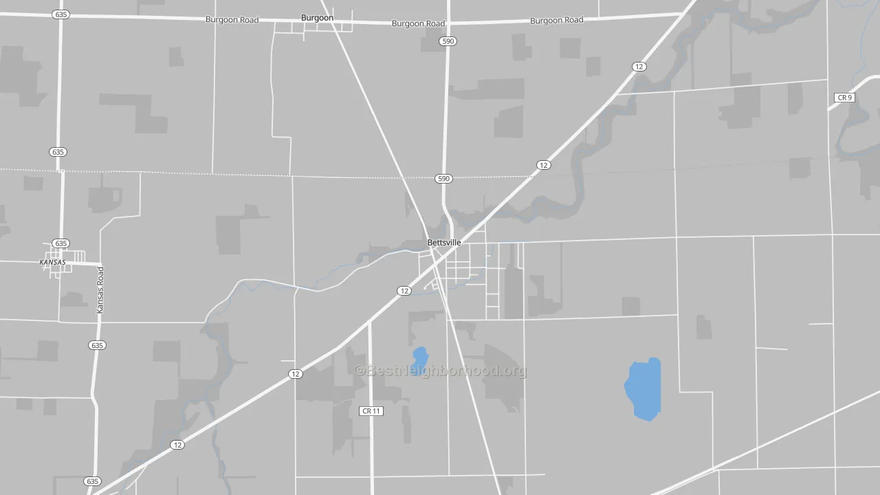 Transit Grade map of Bettsville, OH