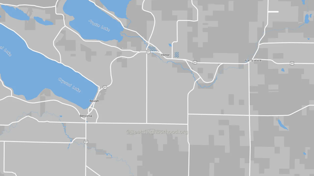 Transit Grade map of Beulah, MI