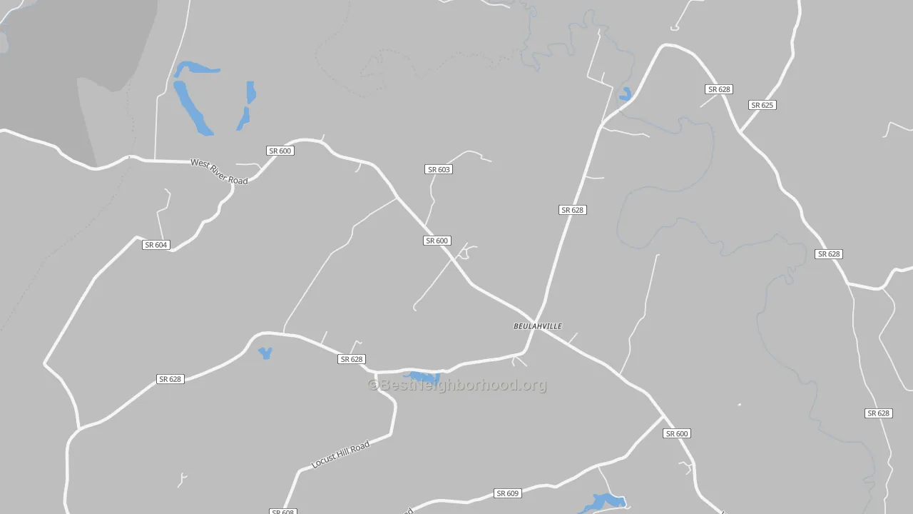 Transit Grade map of Beulahville, VA