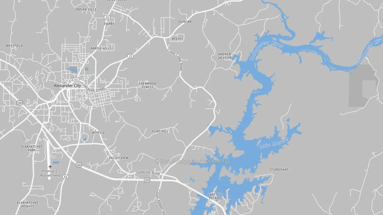 Transit Grade map of Bevelle, AL