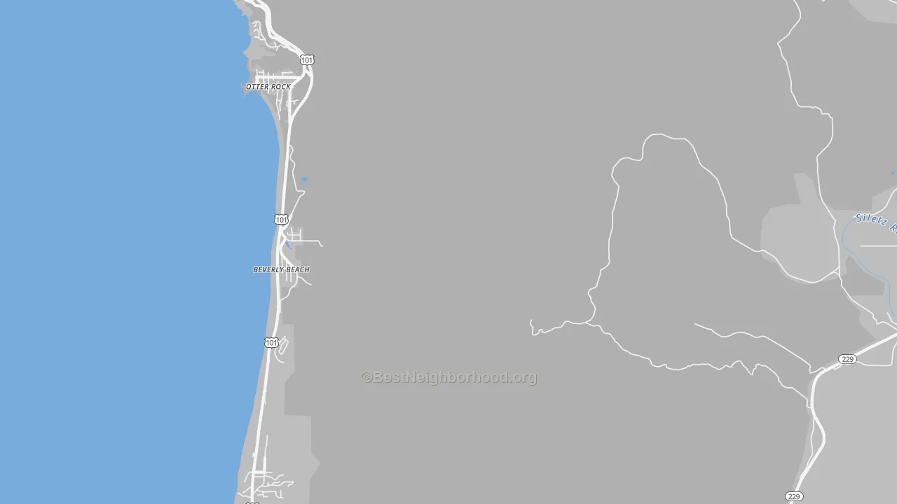 Transit Grade map of Beverly Beach, OR