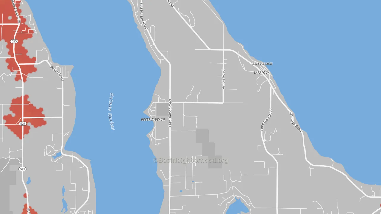 Transit Grade map of Beverly Beach, WA