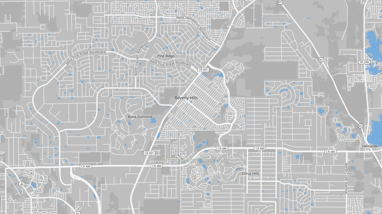Transit Grade map of Beverly Hills, FL