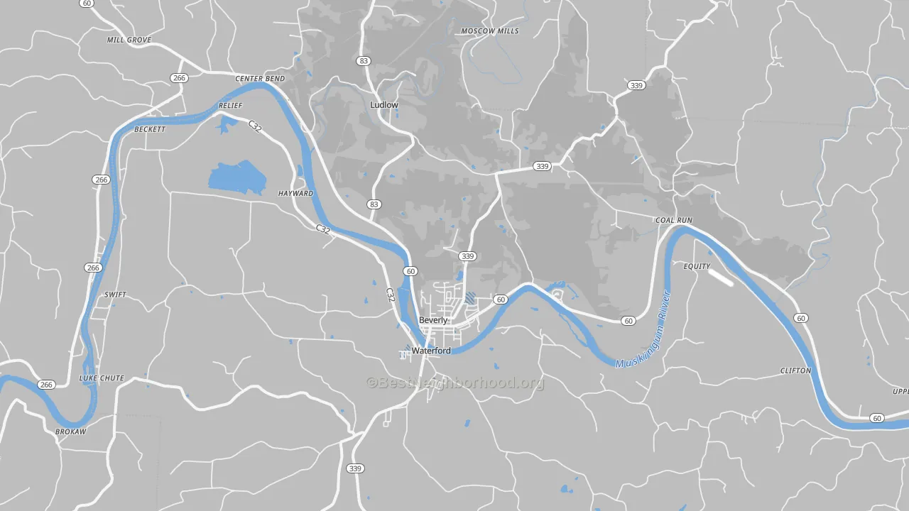 Transit Grade map of Beverly, OH